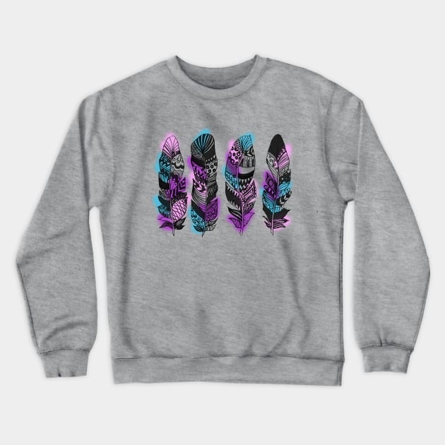 Never too many Feathers Crewneck Sweatshirt by lannie